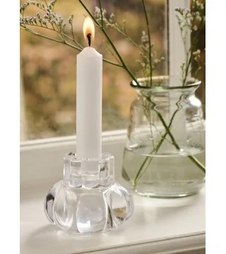 vendbar lysestage i glas