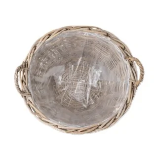 Plantekurv i rattan m. plast. Ø42cm
