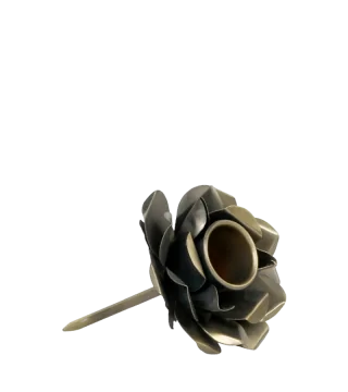 Lysholder blomst m. spyd - messing look