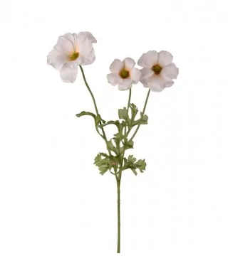 Kunstig smørblomst cream - 54 cm.