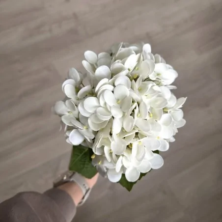 Hortensia hvid real touch h 60 cm