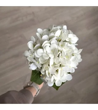 Hortensia hvid real touch h 60 cm