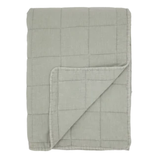 Vatteret tæppe fra Chic Antique i støvgrøn med stenvasket look 130x180 cm