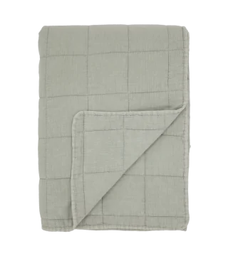Vatteret tæppe fra Chic Antique i støvgrøn med stenvasket look 130x180 cm