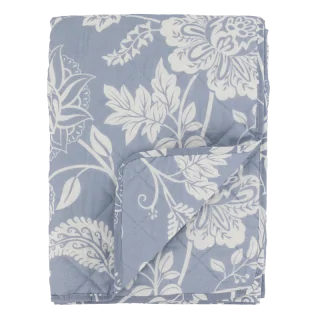 vattæppe blå blomster chic antique 180x130 cm.