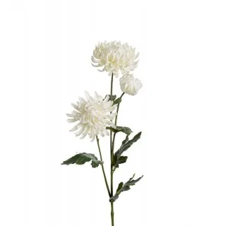 kunstig krysantemum silkeblomst med hvide blomsterhoveder