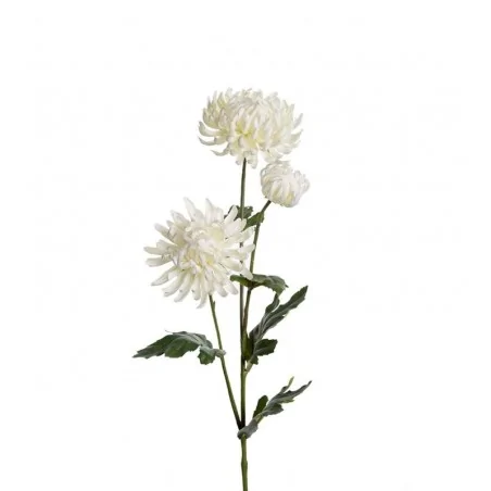kunstig krysantemum silkeblomst med hvide blomsterhoveder