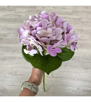 Kunstig hortensia i rosa med Real Touch-kronblade og naturtro blomsterhoved