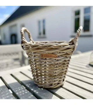 plantekurv i flettet rattan - lille
