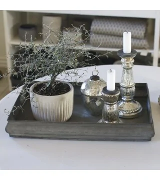 Bakke / pyntebakke i zink look 