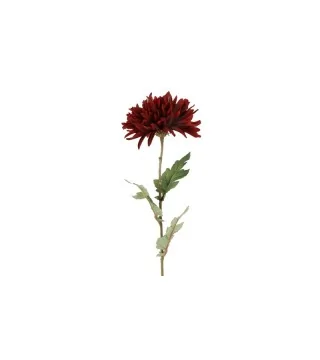 Kunstig chrysanthemum i bordeaux, 68 cm – fyldig kunstig blomst til vase og buketter.