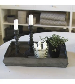 Pyntebakke i antique zink look - Mellem