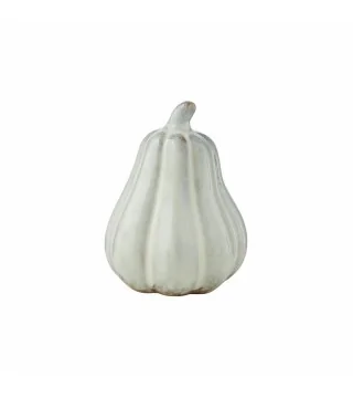 Råhvidt keramikgræskar fra Lene Bjerre – dekorativ efterårspynt i 9,5 x 9,5 x 12,6 cm.