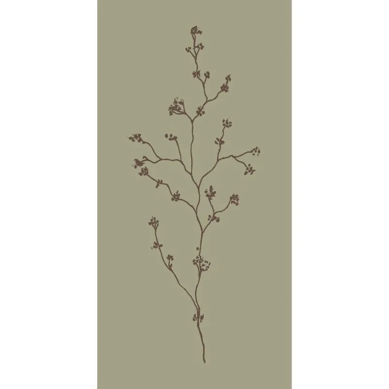Mosgrønne papirservietter med blomsterkvist fra Ib Laursen, 16 stk.