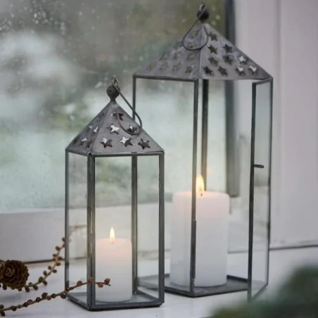 Lanterne med stjerner i taget fra Ib Laursen 30 cm