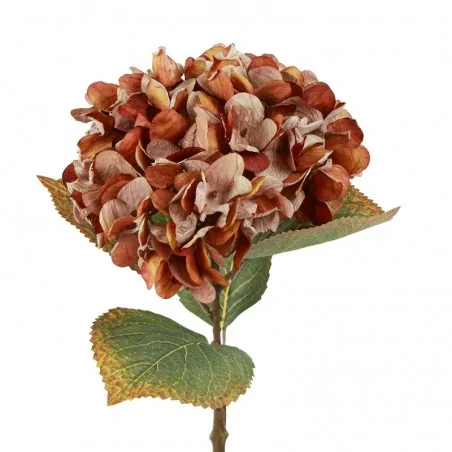 kunstig hortensia i varme brune nuancer