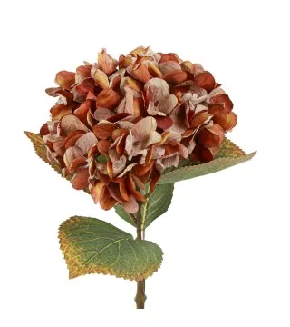 kunstig hortensia i varme brune nuancer