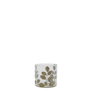 hurricane i glas med blomster