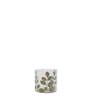 hurricane i glas med blomster