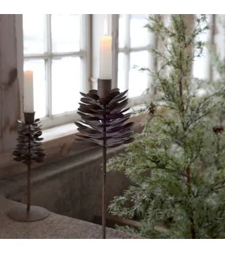 Lysestage kogle på fod - H33