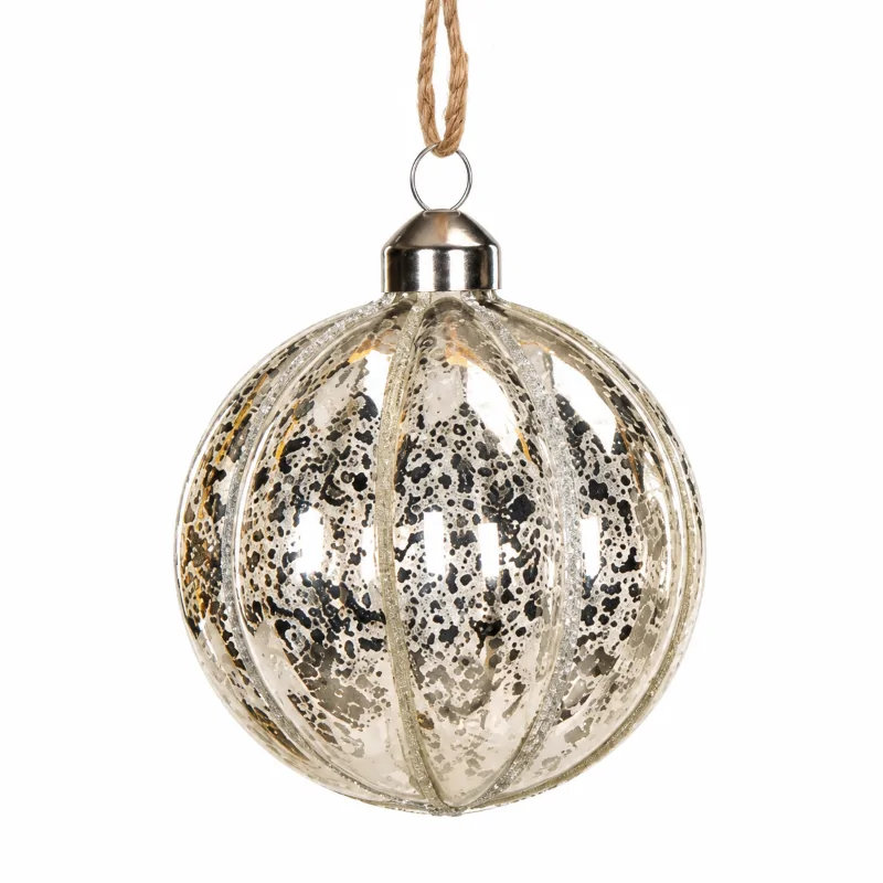 Julekugle i glas – 6 x 11 cm