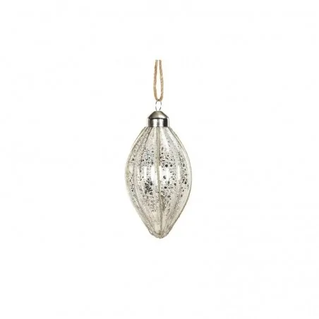 Julekugle aflang i glas – 6 x 11 cm