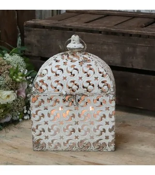 Lanterne / box i romantisk look - creme