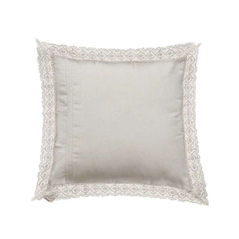 Pude med blonderamme - L50/B50 cm