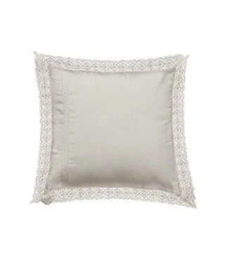 Pude med blonderamme - L50/B50 cm