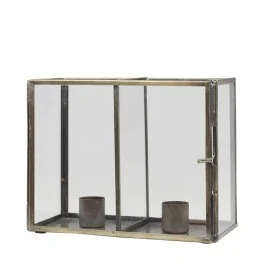 Lysestage i glas og messing look