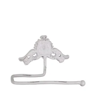Toiletpapirholder m. dekor - hvid