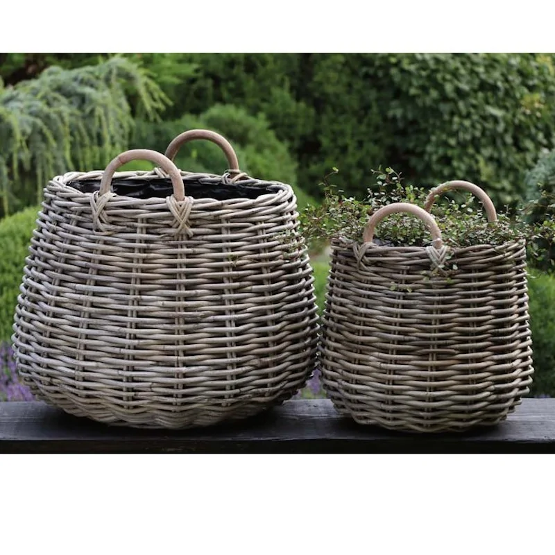 Rattan kurv til planter - dråbeformet