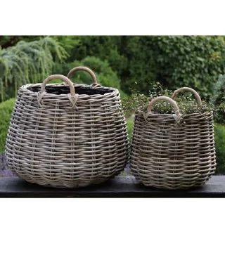 Rattan kurv til planter - dråbeformet